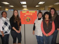 Zurn Wilkins Food Drive Committee (l to r):  Genoveva Gonzalez, Megan Chicoine from the San Luis Obispo County’s Food Bank, Marguerite Hull, Martha Urquiza, and Cori Ryan