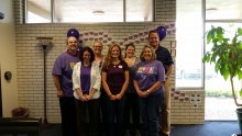 From left to right: Dan Hause, Survivor; Jeri Magoon, Survivor; Danita Angelotti, Survivor; Pauline Olesnanik, Zurn Associate Council Representative; Andrea Parknow, Survivor; Norma Lynch, Survivor; Craig Wehr, Zurn President